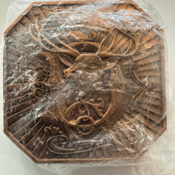 1987 Deere & Company Moline Illinois Octagon‎ Belt Buckle Deer Antler Metal